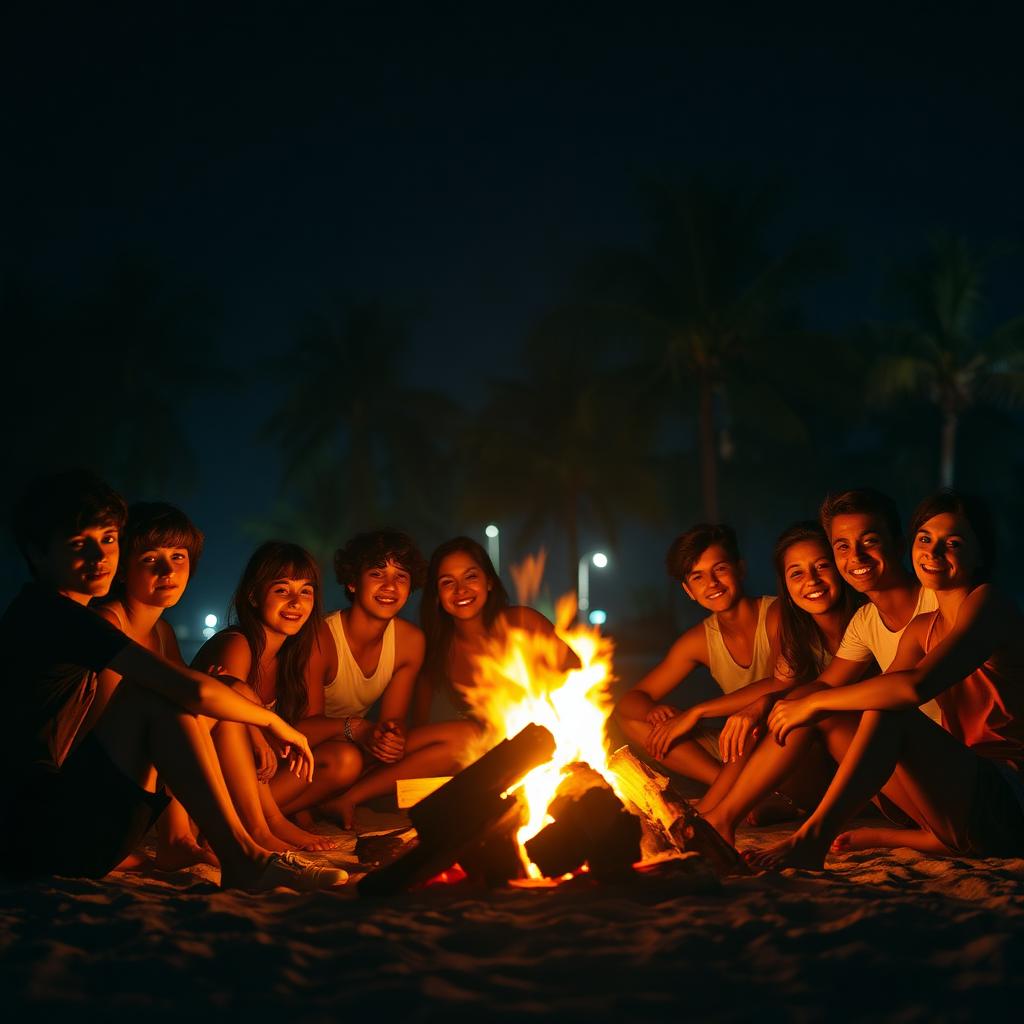 Équipe Koolo autour d'un feu de camp