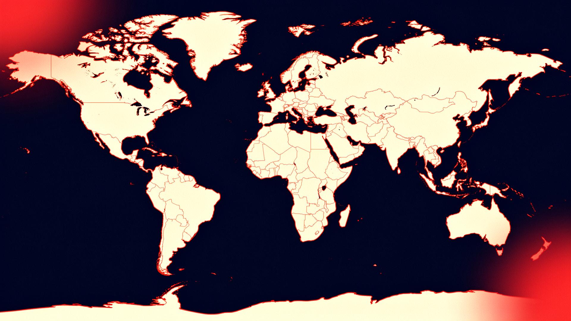 Carte du monde des destinations Koolo